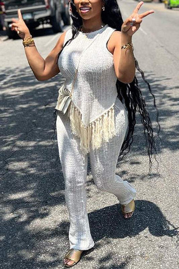 SHEER TANK TOP AND PANTS SET