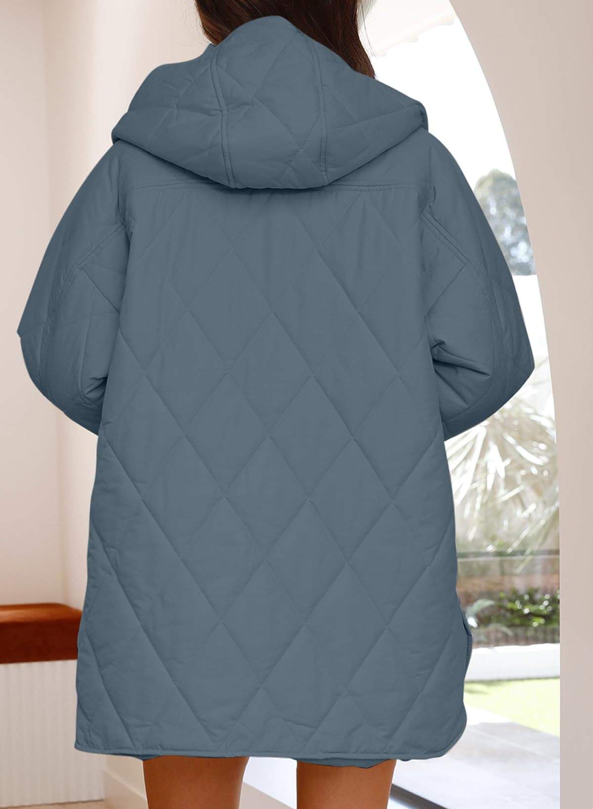 JACKET  DIAMOND QUILTED HOODED LIGHTWEIGHT JACKET FOR WOMEN