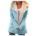  LONG SLEEVE PLUS VELVET WARM COTTON PADDED JACKET COAT WOMEN 