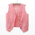  V NECK DENIM VEST  CELEBRITY  VEST TOP WAISTCOAT