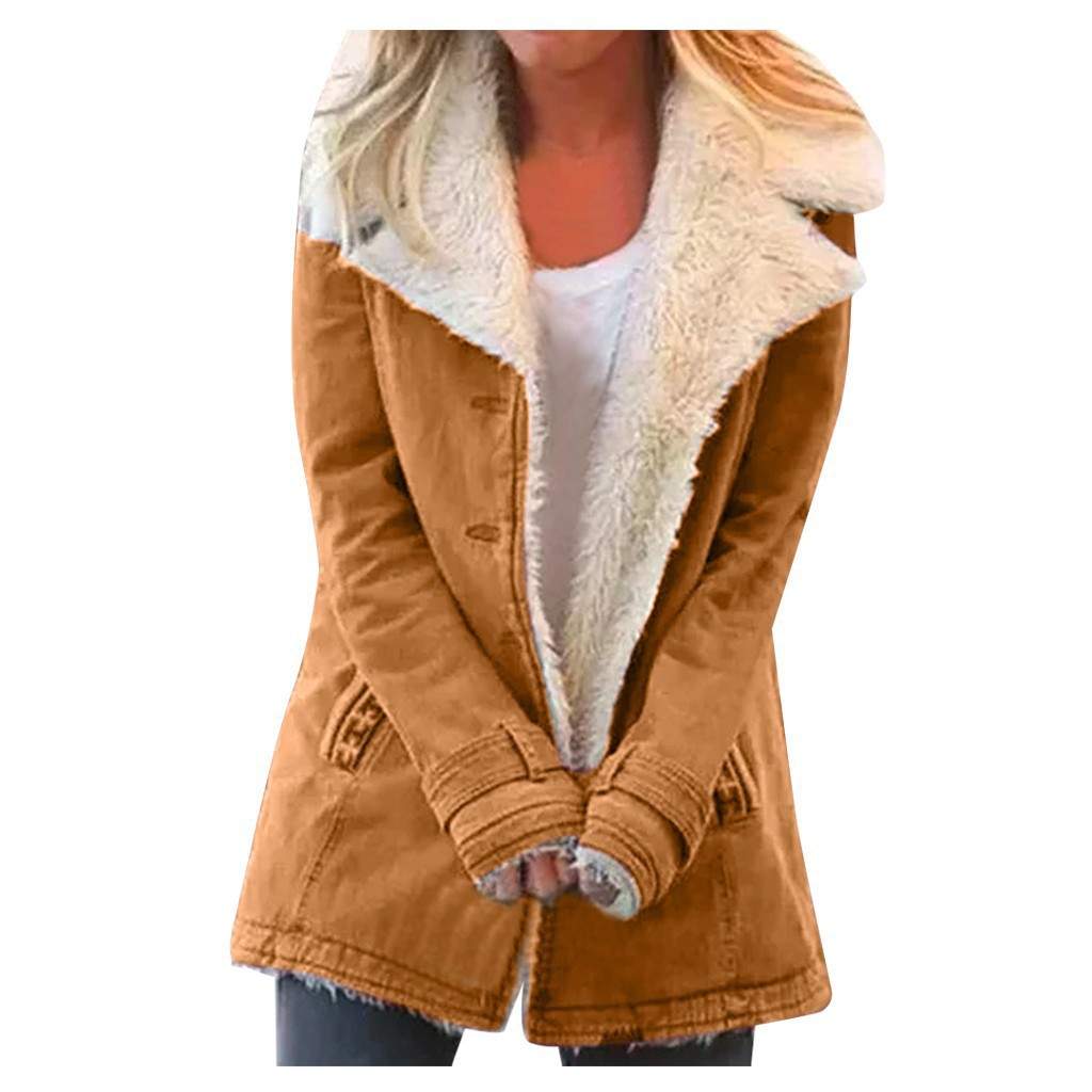  LONG SLEEVE PLUS VELVET WARM COTTON PADDED JACKET COAT WOMEN 