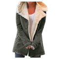  LONG SLEEVE PLUS VELVET WARM COTTON PADDED JACKET COAT WOMEN 