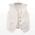  V NECK DENIM VEST  CELEBRITY  VEST TOP WAISTCOAT