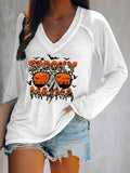CROSS BORDER WOMEN TOP LEOPARD STRIPED ALPHABET SPIDER BAT PUMPKIN PLAID HALLOWEEN TOP