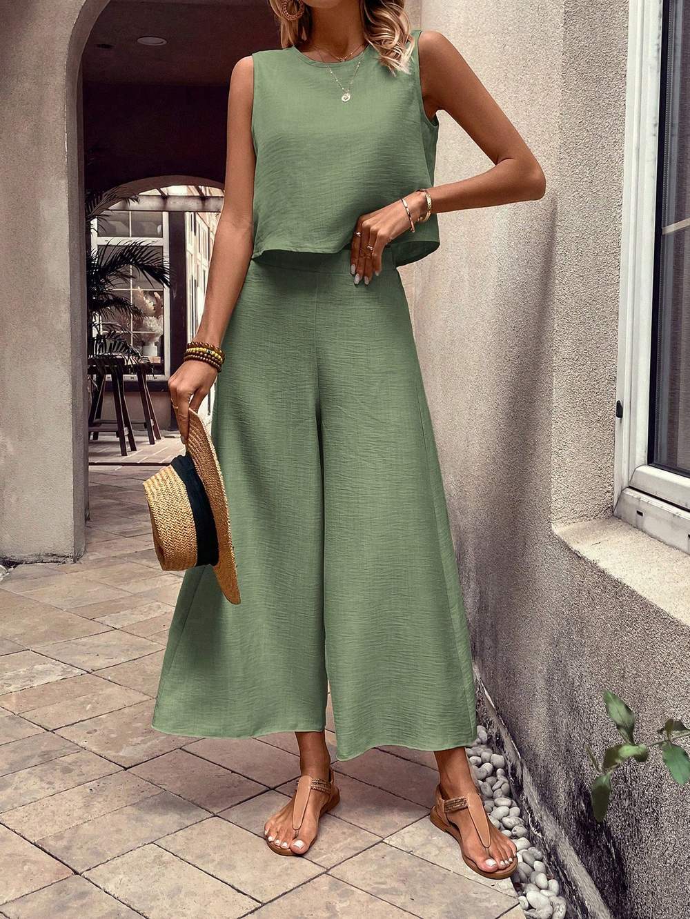 Relaxed Fit Outfit, Versatile Two-Piece Set