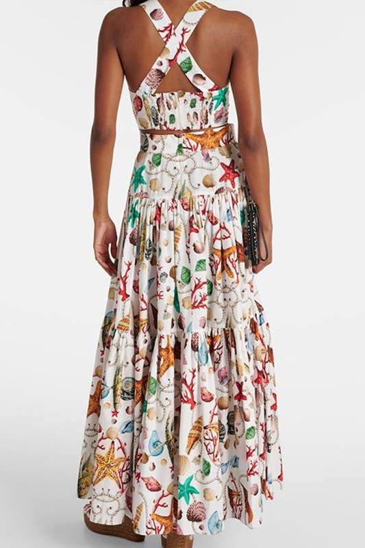 SUMMER PRINT TOP SKIRT SET