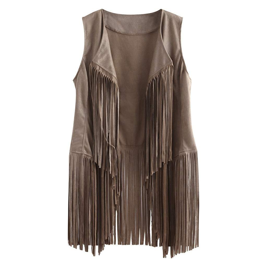  TASSEL VEST SLEEVELESS CARDIGAN TRENDY