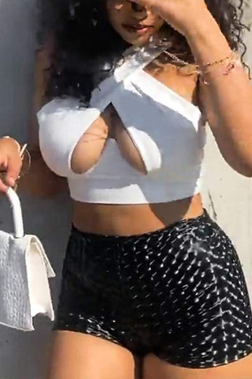 PU RIBBED SHORTS