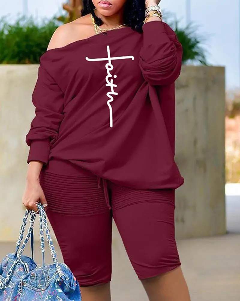 Comfortable Loungewear: Faith Tee Set