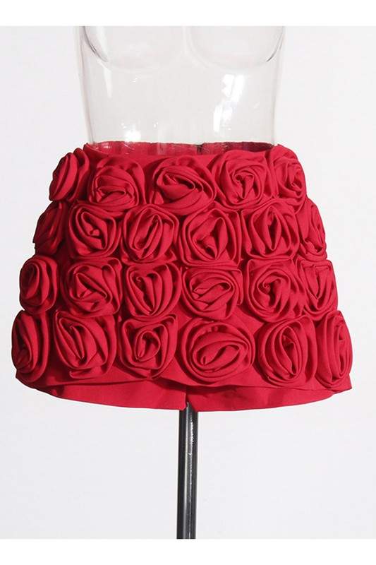 3D FLORAL MINI SKIRT