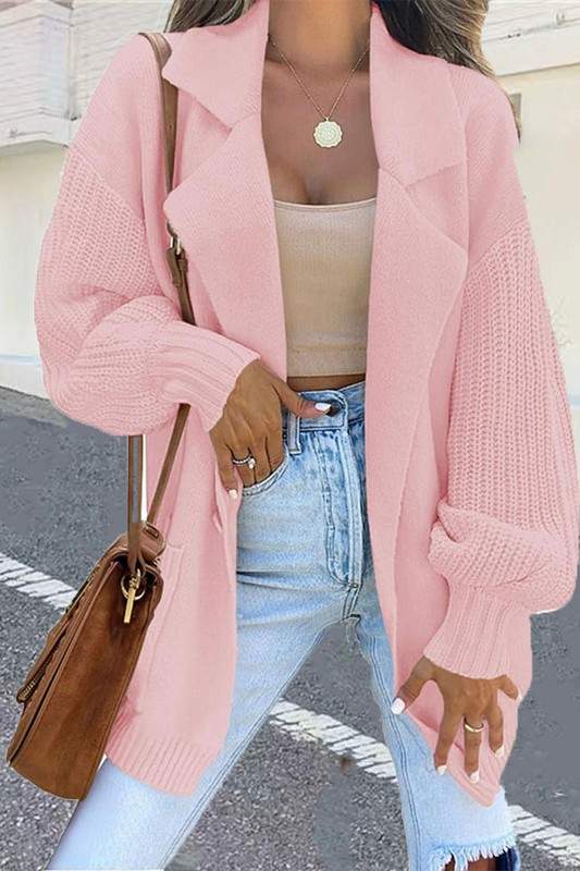KNITTED MID LENGTH CARDIGAN