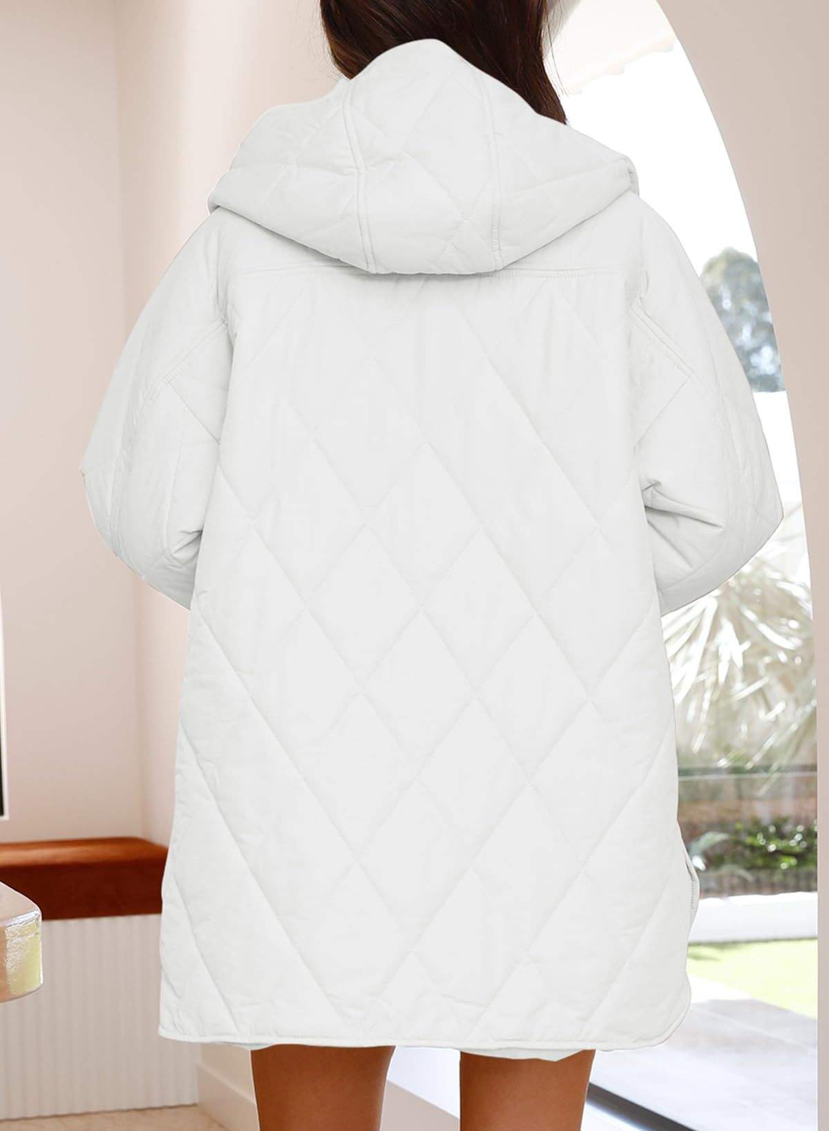 JACKET  DIAMOND QUILTED HOODED LIGHTWEIGHT JACKET FOR WOMEN