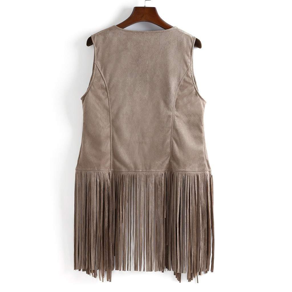  TASSEL VEST SLEEVELESS CARDIGAN TRENDY