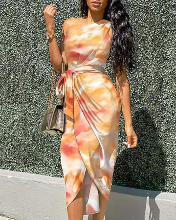 Summer Maxi Dress with Stylish Bow Tie
