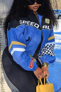 PATCHWORK ZIPPER PUFFER JACKET