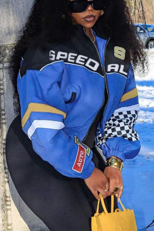 PATCHWORK ZIPPER PUFFER JACKET
