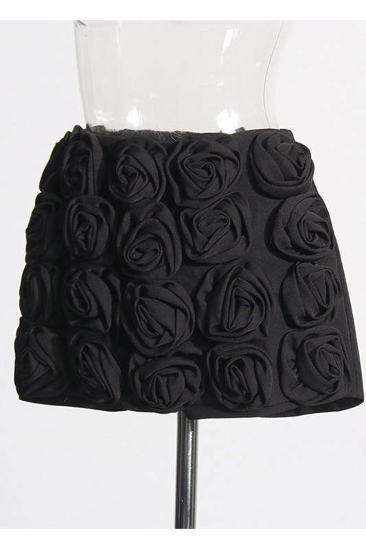 3D FLORAL MINI SKIRT