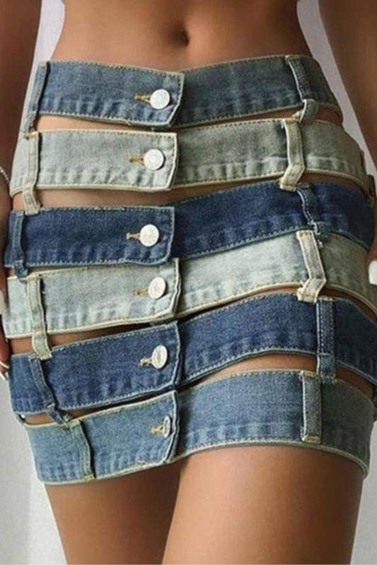 Casual Wear: High-Waisted Denim Skirt