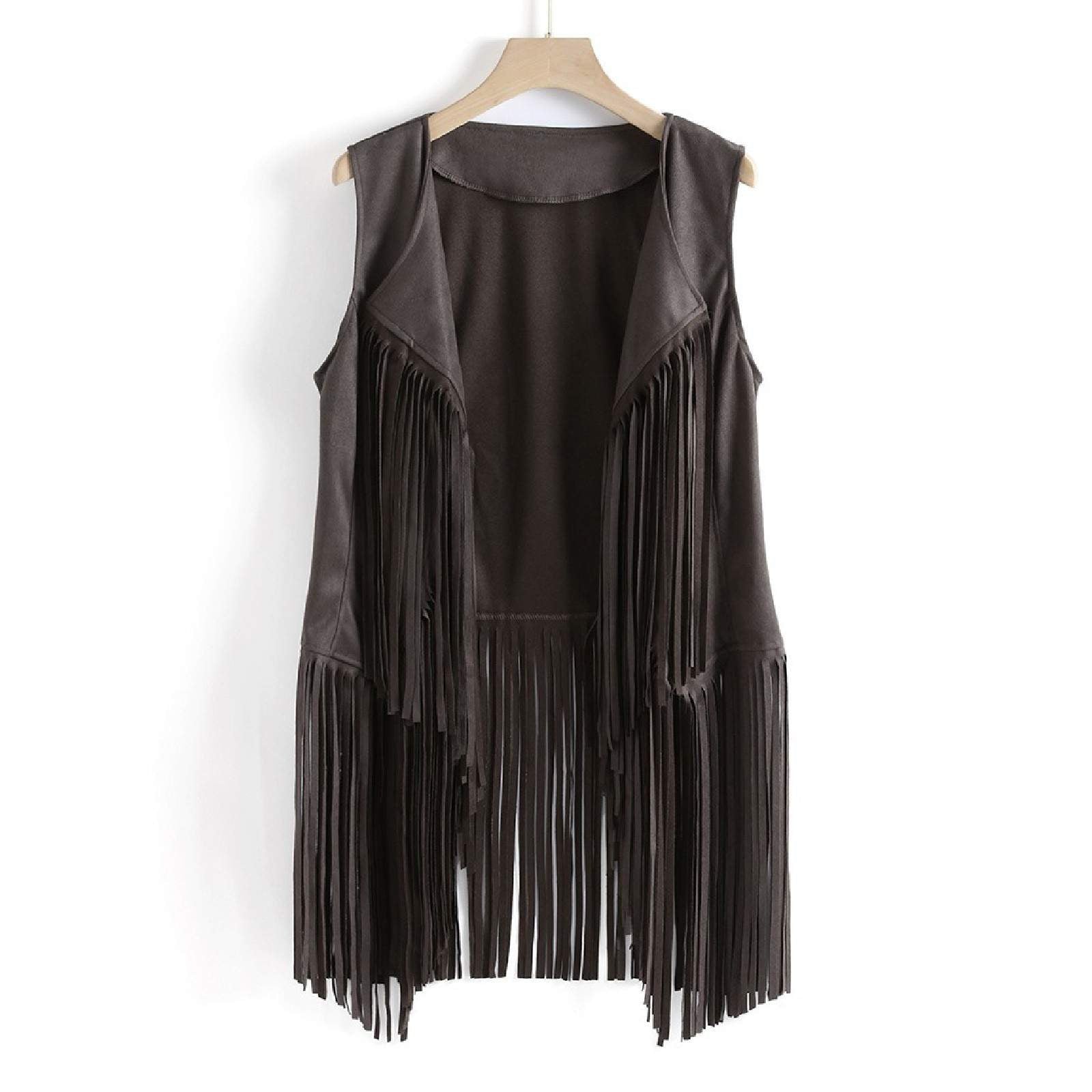  TASSEL VEST SLEEVELESS CARDIGAN TRENDY