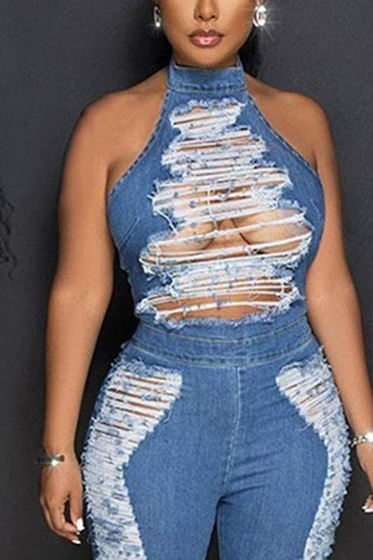 STRETCH DENIM JUMPSUITS