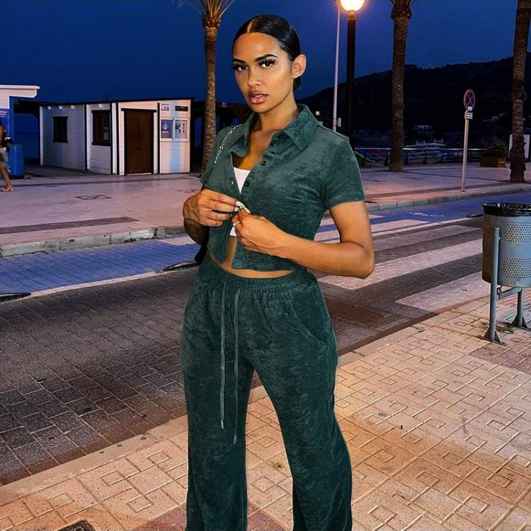 TRENDY SOLID MATCHING 2 PIECE TROUSER SETS
