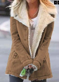 LONG SLEEVE PLUS VELVET WARM COTTON PADDED JACKET COAT WOMEN 