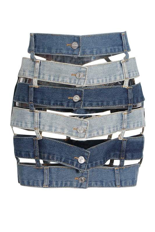 Casual Wear: High-Waisted Denim Skirt
