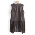  TASSEL VEST SLEEVELESS CARDIGAN TRENDY
