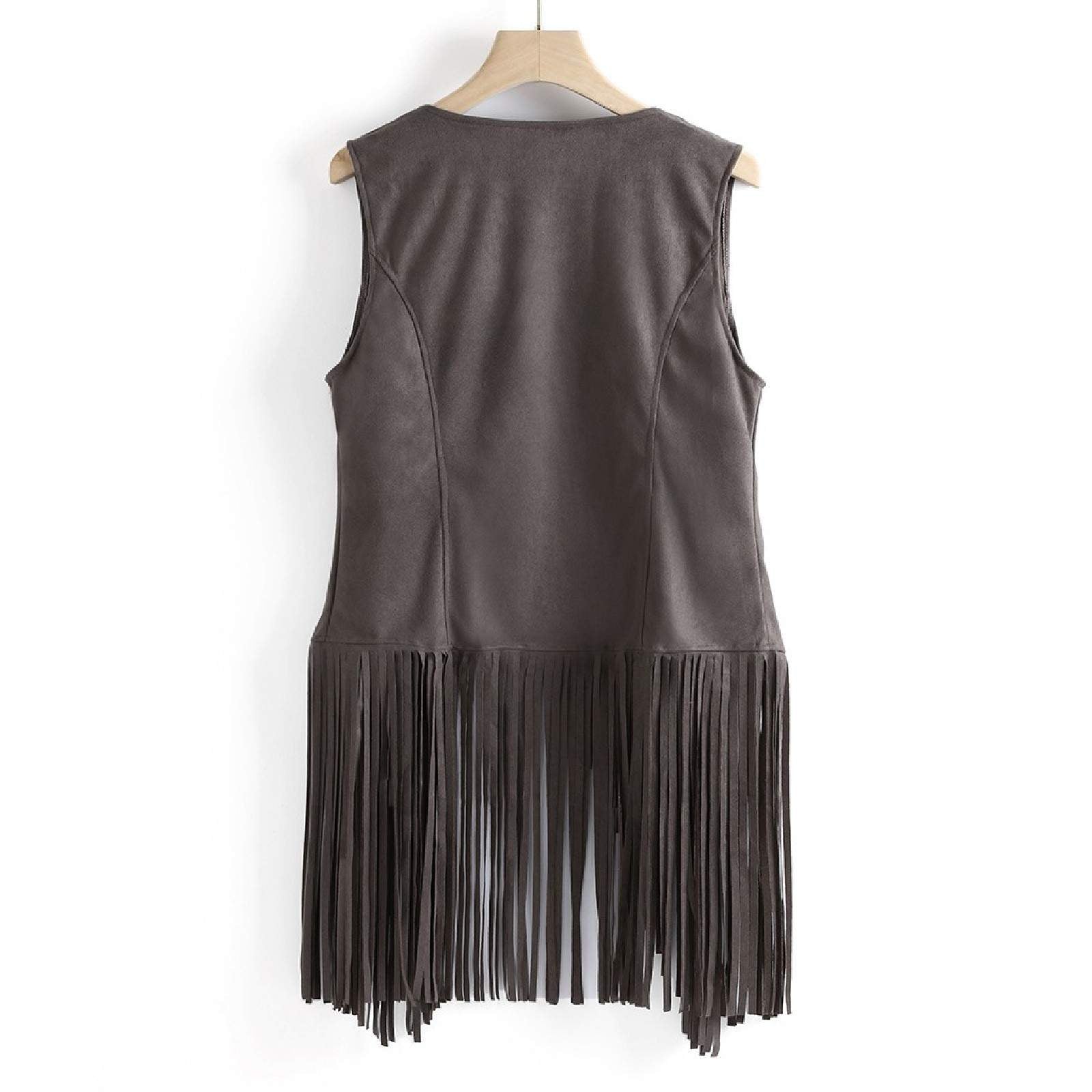  TASSEL VEST SLEEVELESS CARDIGAN TRENDY