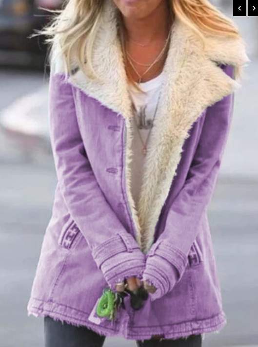  LONG SLEEVE PLUS VELVET WARM COTTON PADDED JACKET COAT WOMEN 