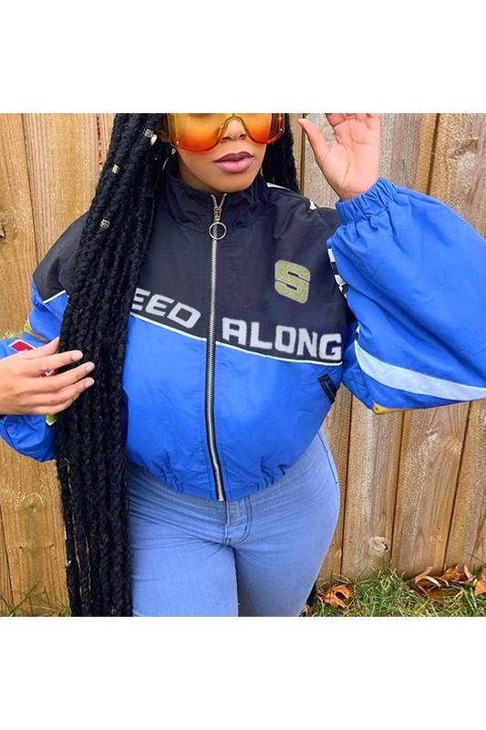 PATCHWORK ZIPPER PUFFER JACKET