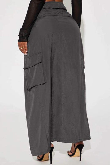 BUCKLED STRAP DESIGN SPLIT SKIRT