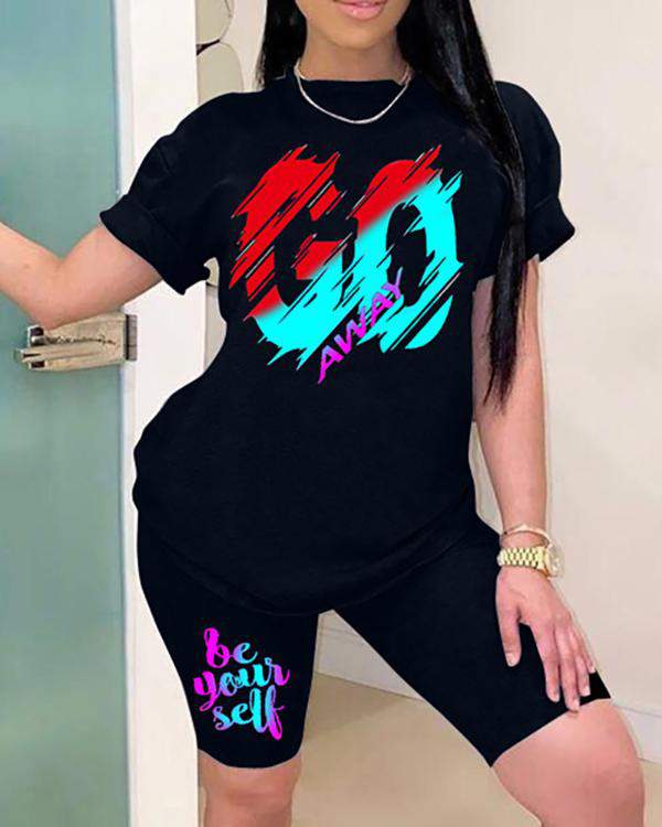 Graphic T-Shirt & Shorts Comfortable Set