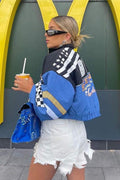 PATCHWORK ZIPPER PUFFER JACKET