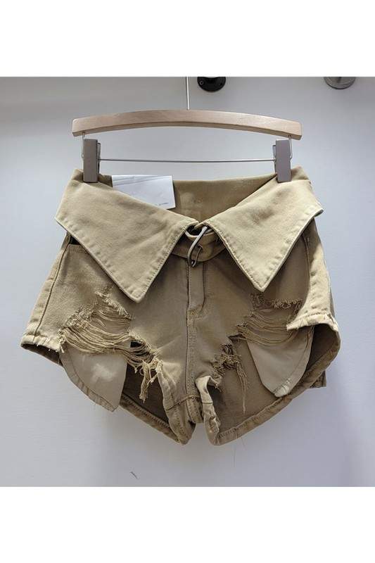 DISTRESSED DENIM SHORTS