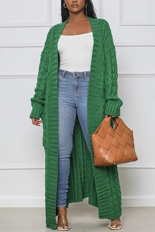 OPEN FRONT MAXI CARDIGAN