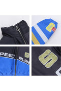 PATCHWORK ZIPPER PUFFER JACKET