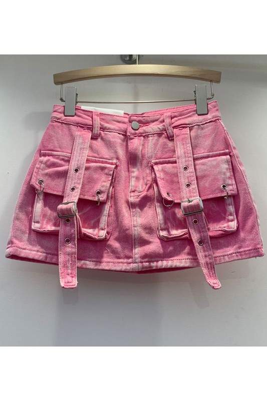 POCKET TIE BELT MINI SKIRT