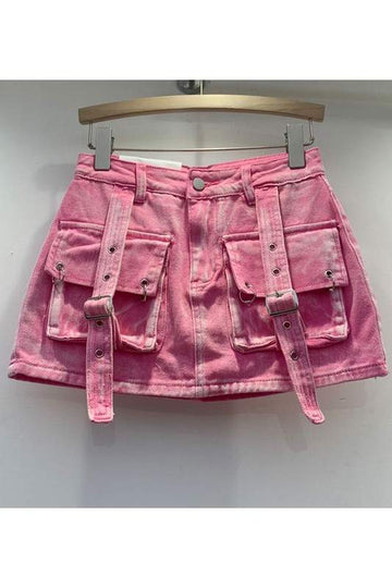 POCKET TIE BELT MINI SKIRT