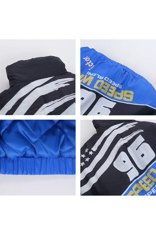 PATCHWORK ZIPPER PUFFER JACKET