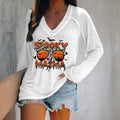 CROSS BORDER WOMEN TOP LEOPARD STRIPED ALPHABET SPIDER BAT PUMPKIN PLAID HALLOWEEN TOP