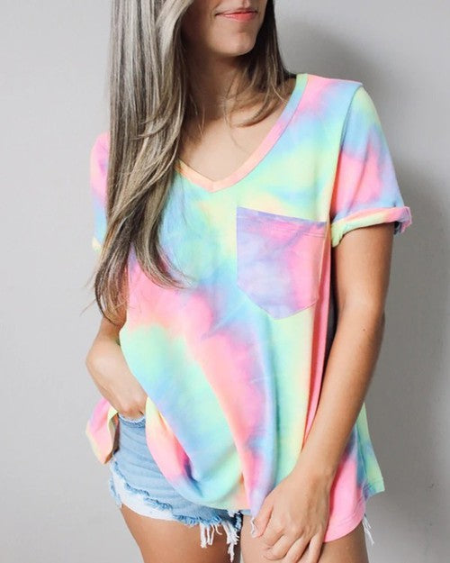 Casual Tie-Dye Shirt, Everyday Wear Top