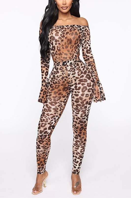 LEOPARD BODYSUIT AND LEGGINGS SET
