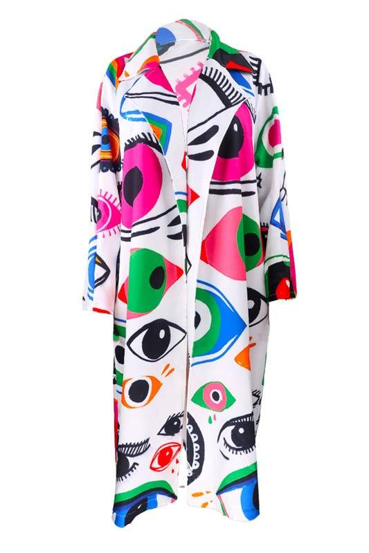 GRAPHIC LONG BLAZER CARDIGAN