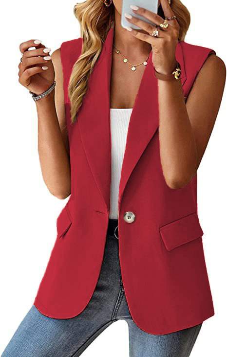 LAPEL SUIT VEST WOMEN S TEMPERAMENT COMMUTER SLEEVELESS CARDIGAN VEST WOMEN