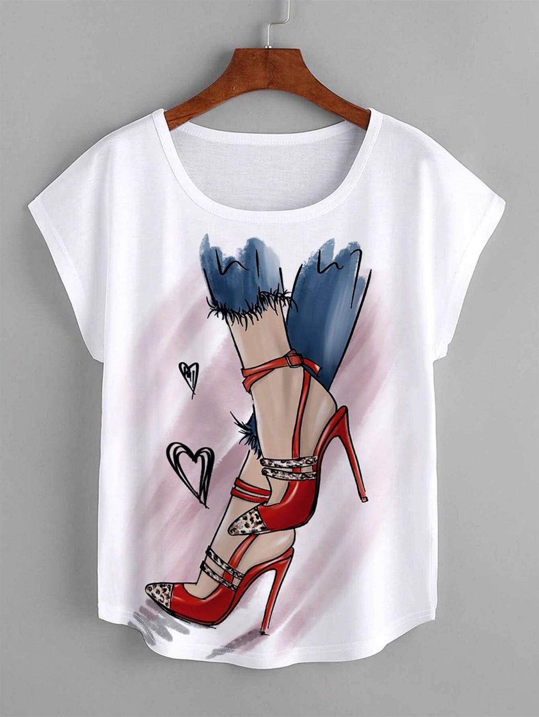 Casual Top: Unique Graphic Design for Women