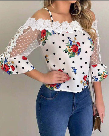 Casual Floral Lace Shirt for Women