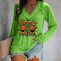 CROSS BORDER WOMEN TOP LEOPARD STRIPED ALPHABET SPIDER BAT PUMPKIN PLAID HALLOWEEN TOP