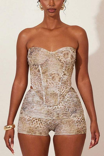 LEOPARD SHORTS SET