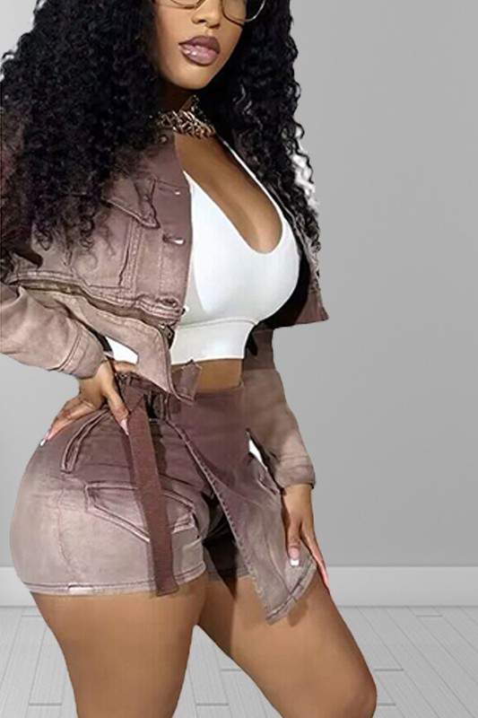 DENIM JACKET AND SHORTS SET